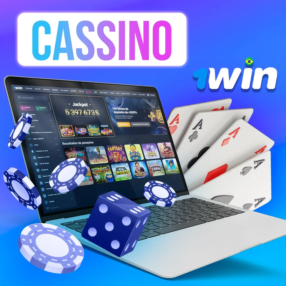 Composição de telas com miniaturas do catálogo de jogos da 1win