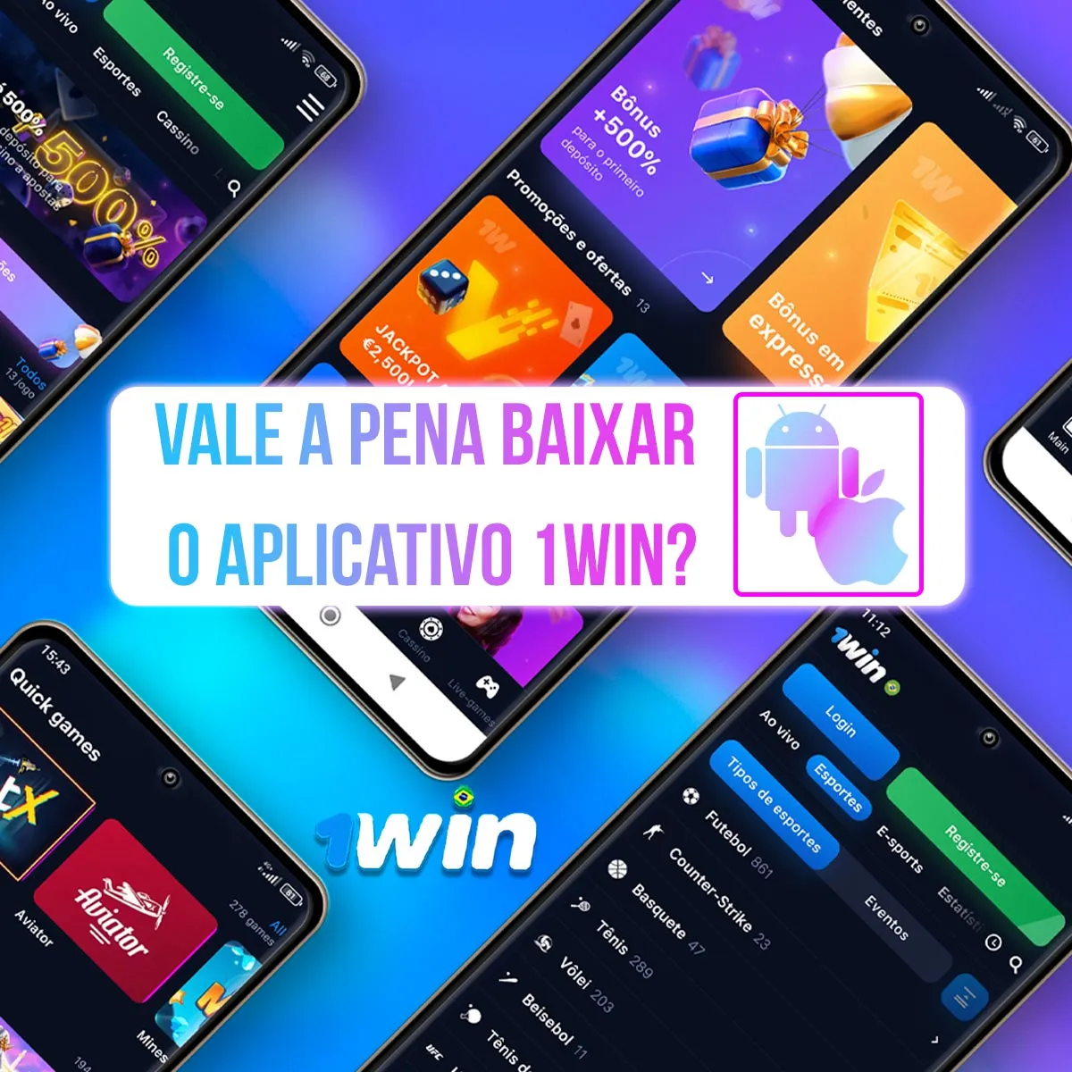 Composição de telas móveis da 1win Composição de telas móveis da 1win